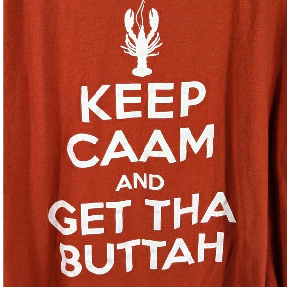 The Duck Co XL T-Shirt Boston Lobster Graphic Red Keep Caam Get Tha Buttah Funny - Picture 2 of 4